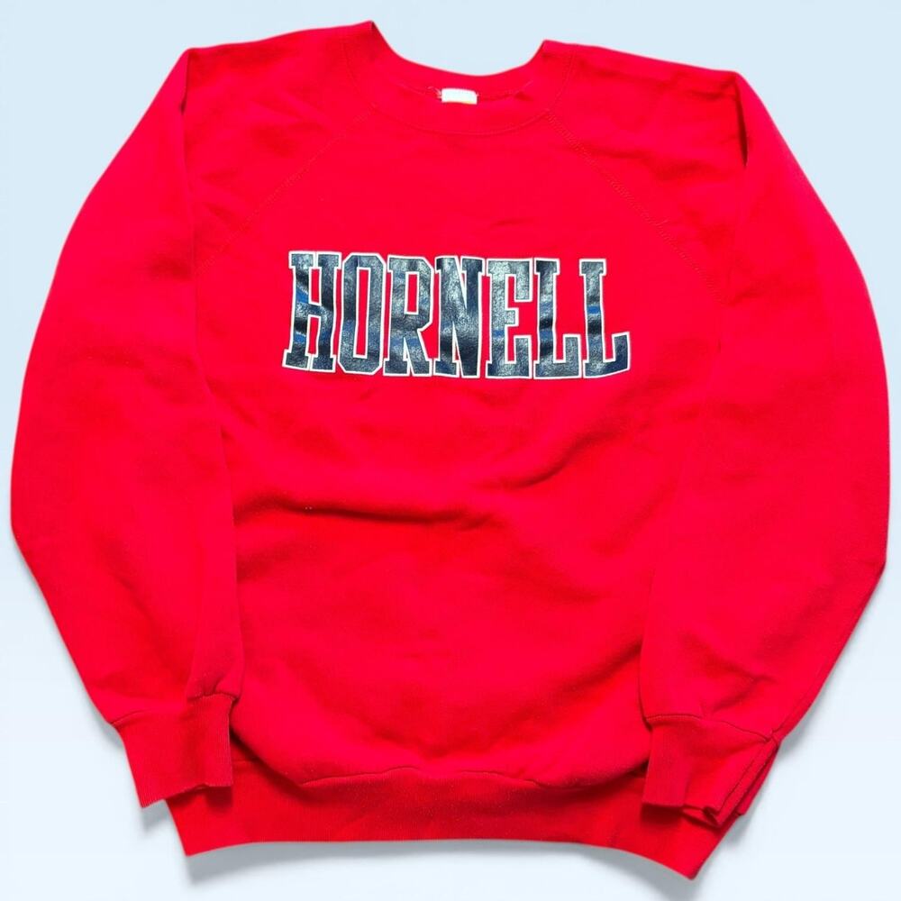 Vintage Velva Sheen Sweatshirt Mens Large Red Fleece Crewneck Hornell NY 80s